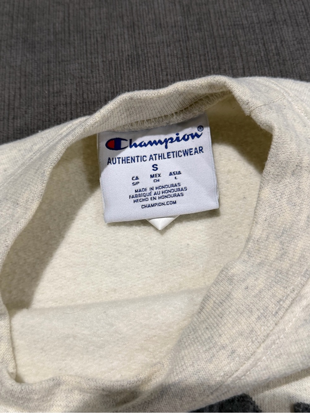 Champion Oatmeal Crewneck Sweatshirt with Purdue Arch Logo - Picture 3 of 3